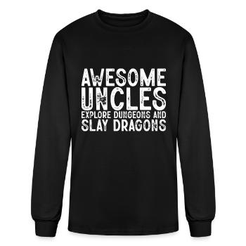 Awesome Uncles Explore Dungeons And Slay Dragons 3 - Men's Long Sleeve T-Shirt - black - Front