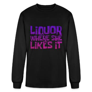 Liquor Where She Likes It 3 - Men's Long Sleeve T-Shirt - black - Front