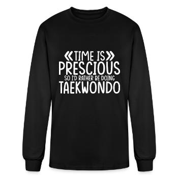 Time Is Precious So I'd Rather Be Doing Taekwondo - Men's Long Sleeve T-Shirt - black - Front