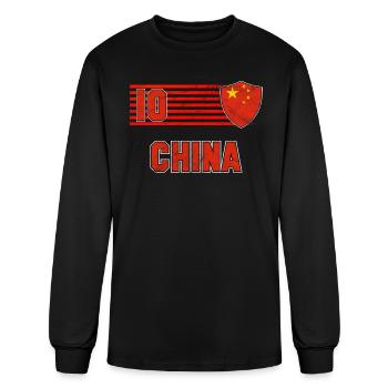 China - Men's Long Sleeve T-Shirt - black - Front