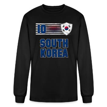 South Korea - Men's Long Sleeve T-Shirt - black - Front