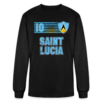 Saint Lucia - Men's Long Sleeve T-Shirt - black - Front