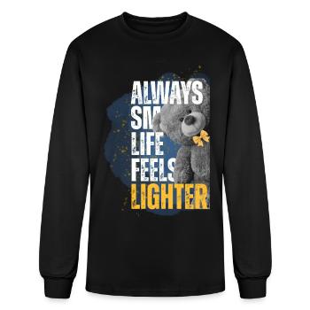Always Smile: Life Feels Lighter - Men's Long Sleeve T-Shirt - black - Front