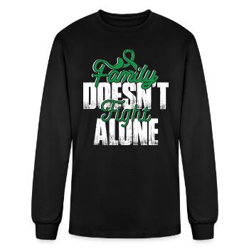 Fight Alone- Spinal Cord Injuries Awareness Shirt - Men's Long Sleeve T-Shirt - black - Front
