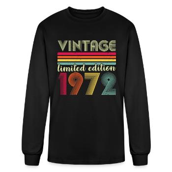 Vintage 1972 Limited Edition Birthday - Men's Long Sleeve T-Shirt - black - Front