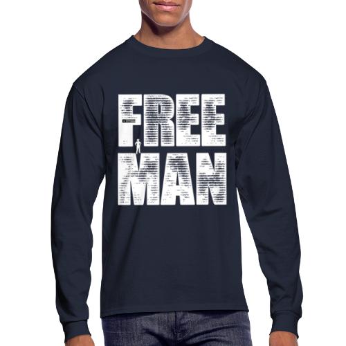 FREE MAN - White Graphic - Men's Long Sleeve T-Shirt