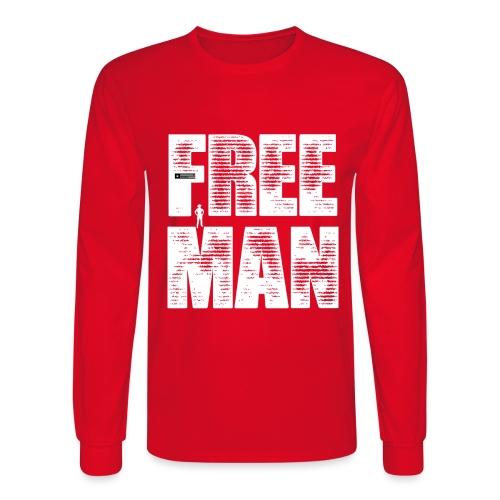 FREE MAN - White Graphic - Men's Long Sleeve T-Shirt