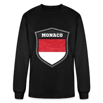 Monaco Shield Logo Emblem - Men's Long Sleeve T-Shirt - black - Front