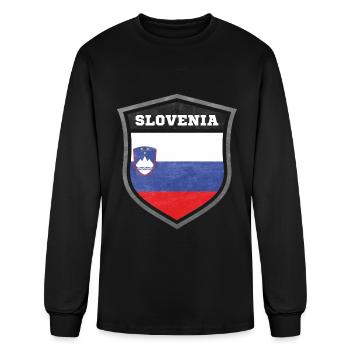 Slovenia Shield Logo Emblem - Men's Long Sleeve T-Shirt - black - Front