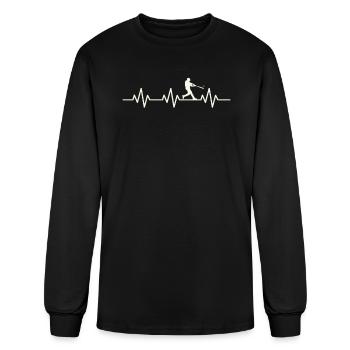 Baseball Heartbeat - Men's Long Sleeve T-Shirt - black - Front
