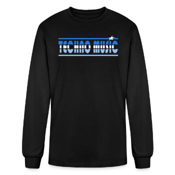 Techno Music Retro - Men's Long Sleeve T-Shirt - black - Front