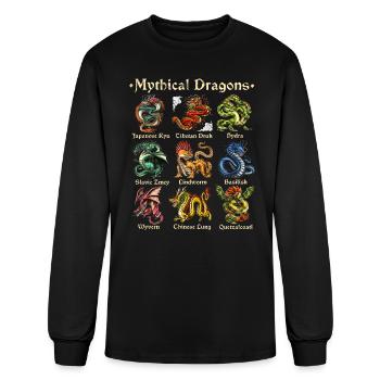 Mythical Dragons - Men's Long Sleeve T-Shirt - black - Front