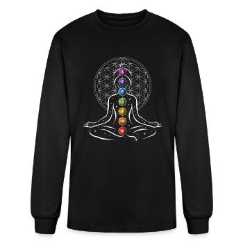 Meditation Chakra - Men's Long Sleeve T-Shirt - black - Front