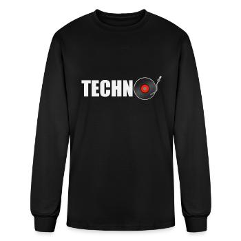 techno music - Men's Long Sleeve T-Shirt - black - Front