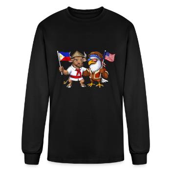 Héritage philippino-américain - T-shirt à manches longues Homme - noir - Devant