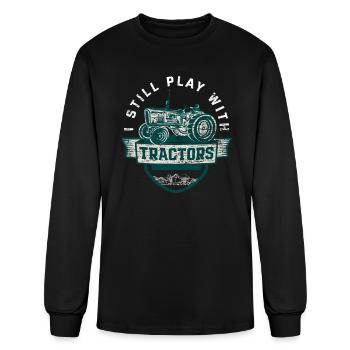 Farmer Farmer Agriculture Tractor - Men's Long Sleeve T-Shirt - black - Front
