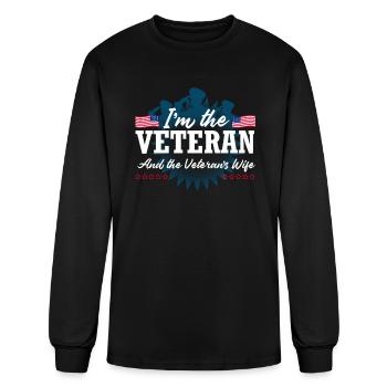 Veteran's Wife Veteran - Men's Long Sleeve T-Shirt - black - Front