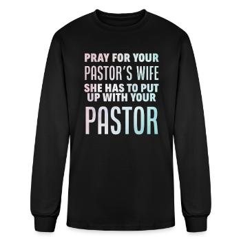 Pastor Pastor Preaching Praying Christian - Men's Long Sleeve T-Shirt - black - Front