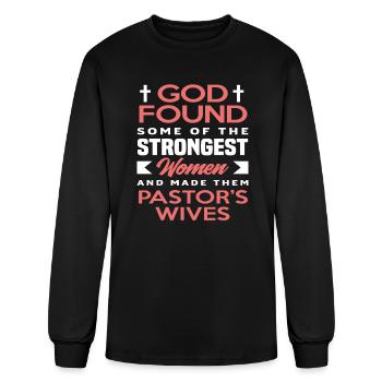 Pastor Pastor Wife Wife Gift - Men's Long Sleeve T-Shirt - black - Front