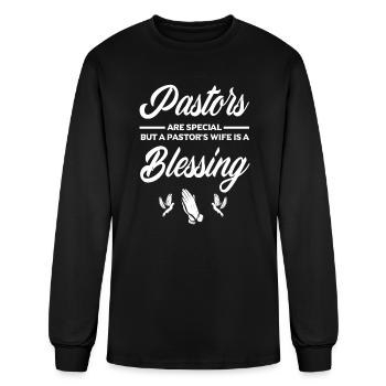 Pastor Pastor Wife Blessed - Men's Long Sleeve T-Shirt - black - Front