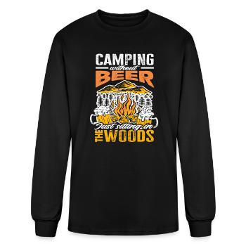 Camping Beer Nature Camper Tent - Men's Long Sleeve T-Shirt - black - Front