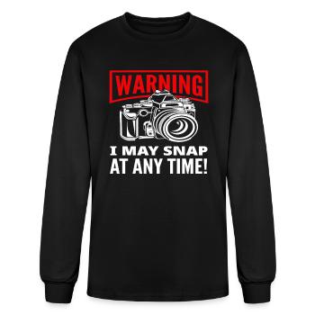 Photographer Photographer Warning - Men's Long Sleeve T-Shirt - black - Front