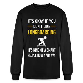Smart People Longboarding Longboard Longboarder - Men's Long Sleeve T-Shirt - black - Front