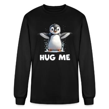 Cute Penguin Hug Me - Men's Long Sleeve T-Shirt - black - Front