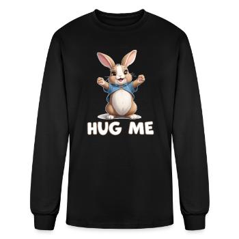 Cute Bunny Hug Me - Men's Long Sleeve T-Shirt - black - Front