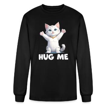 Cute Cat Hug Me - Men's Long Sleeve T-Shirt - black - Front