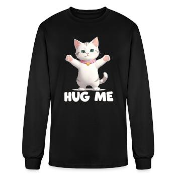 Cute Cat Hug Me - Men's Long Sleeve T-Shirt - black - Front