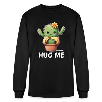 Cute Cactus Hug Me - Men's Long Sleeve T-Shirt - black - Front
