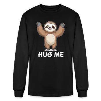 Sloth Hug Me - Men's Long Sleeve T-Shirt - black - Front