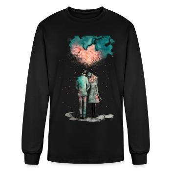 Whispered Hearts in Color Cloud - Men's Long Sleeve T-Shirt - black - Front
