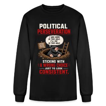 Political Perseveration Hole Cartoon - Men's Long Sleeve T-Shirt - black - Front
