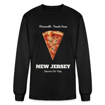 New Jersey Pizza T-Shirt – Sauce On Top - Men's Long Sleeve T-Shirt - black - Front