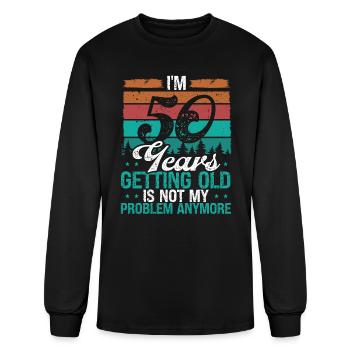 50 Year Old Humor Birthday Funny 50th Birthday - Men's Long Sleeve T-Shirt - black - Front
