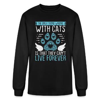 Cat Grief Pet Remembrance Sympathy Loss of Cat - Men's Long Sleeve T-Shirt - black - Front