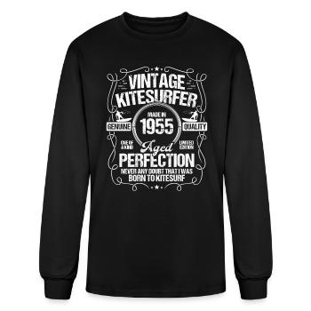 1955 Kiteboarding Kitesurfing Kitesurfer Born 1955 - Men's Long Sleeve T-Shirt - black - Front