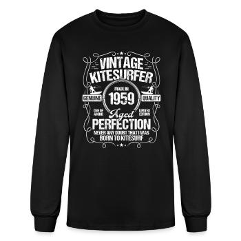 1959 Kiteboarding Kitesurfing Kitesurfer Born 1959 - Men's Long Sleeve T-Shirt - black - Front