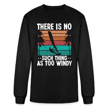 Windsurfer Sail Not too windy Vintage Board - Men's Long Sleeve T-Shirt - black - Front