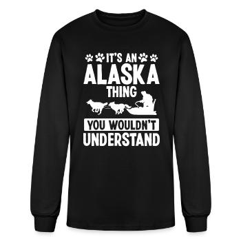 Alaska Mushing Sled Dog Husky Sledding Sled Dog - Men's Long Sleeve T-Shirt - black - Front