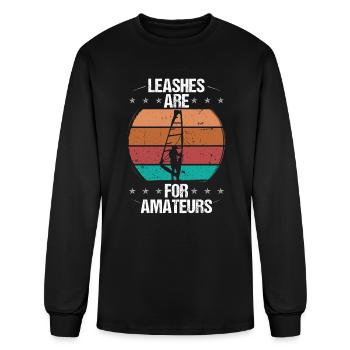 Windsurfer Leashes are for Amateurs Windsurfing - Men's Long Sleeve T-Shirt - black - Front
