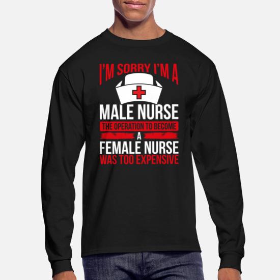 Rn Essentials For Work Male Nurse Funny Nursing Essentials Humor Nurse Men's Longsleeve Shirt