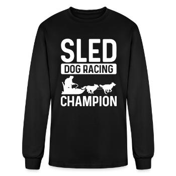 Sled Dog Racing Champion Alaska Husky Sledding - Men's Long Sleeve T-Shirt - black - Front