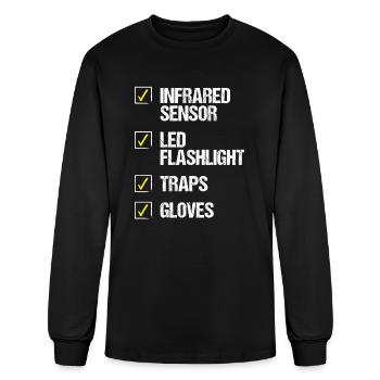 Pest Control Worker Sensor Flashlight Animal - Men's Long Sleeve T-Shirt - black - Front