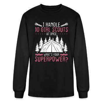 Girl Scout Leader 10 Girl Scouts at once Scouting - Men's Long Sleeve T-Shirt - black - Front