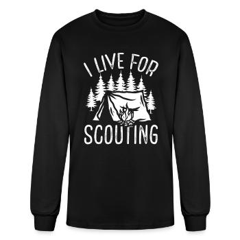 Girl Scout Leader I live for Scouting Boy Scouts - Men's Long Sleeve T-Shirt - black - Front