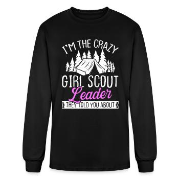 Scouting Crazy Girl Scout Leader Club Scouting - Men's Long Sleeve T-Shirt - black - Front