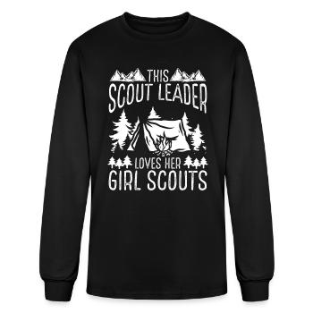 Scout Leader loves her Girl Scouts Club Scouting - Men's Long Sleeve T-Shirt - black - Front